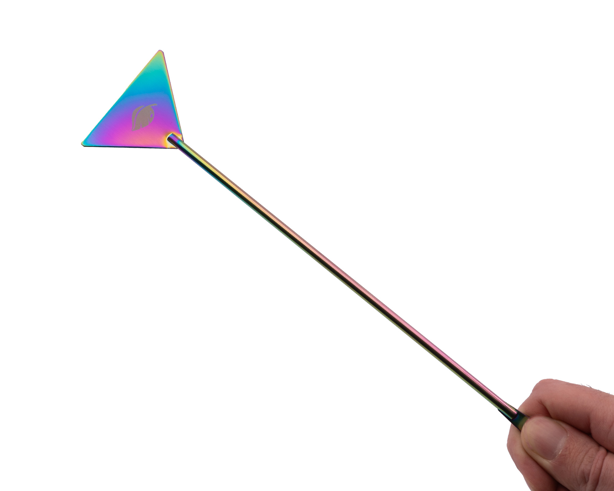 Regenbogenfarbenes dreieckiges Cocktail-Rührstäbchen aus Met